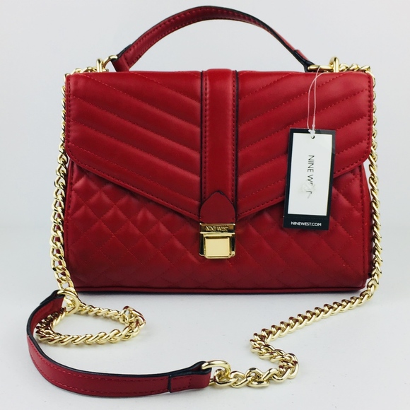 red quilted crossbody bag